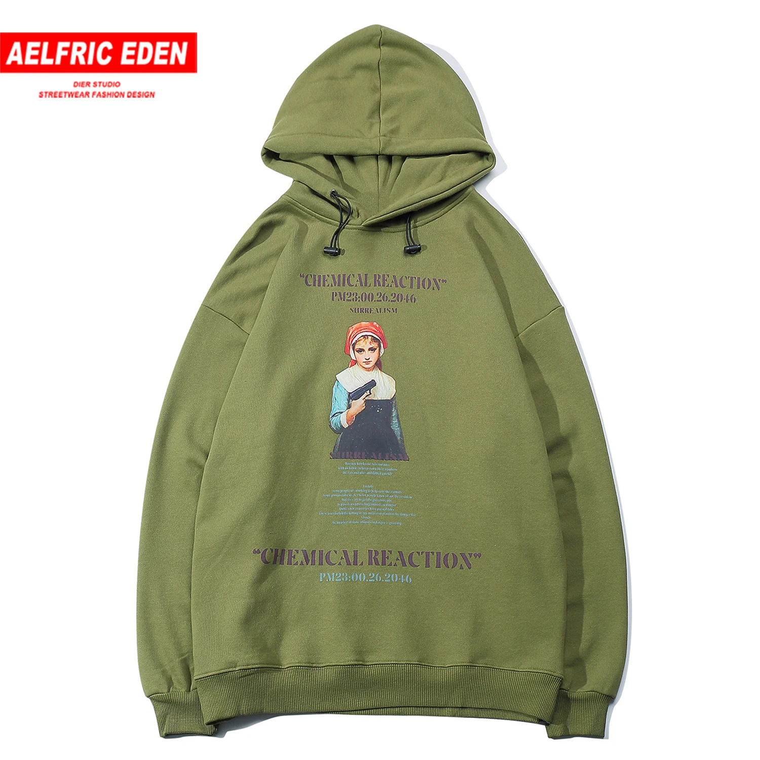 Мужская толстовка с капюшоном Aelfric Eden Gun Повседневный хлопковый пуловер большого размера в стиле Харадзюку