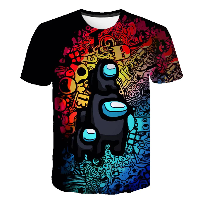 

3D Cool Among Us T Shirt Kids Summer O-Neck Short Sleeve Tee Tops Children New Video Game T-Shirts Kid For Boys Clothing