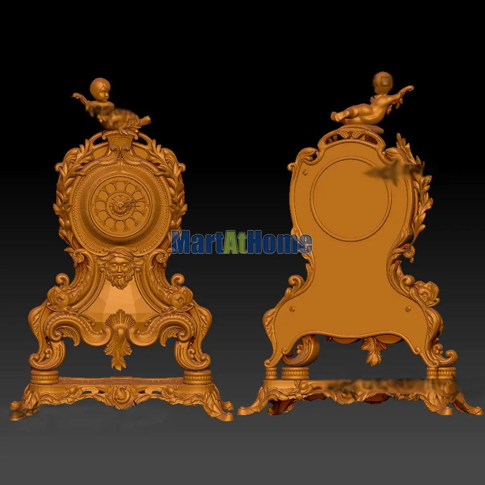 

3D Model STL File Round Carving Drawing Floor Clock for CNC Router Engraving & 3D Printing Relief