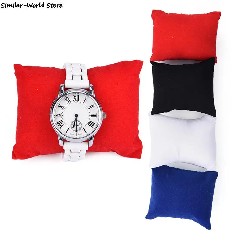 

Lovelyl Velvet Leather Bracelet Watch Pillow Jewelry Display Boxes Holder Organizers 8*9*5 Cm 4 Color