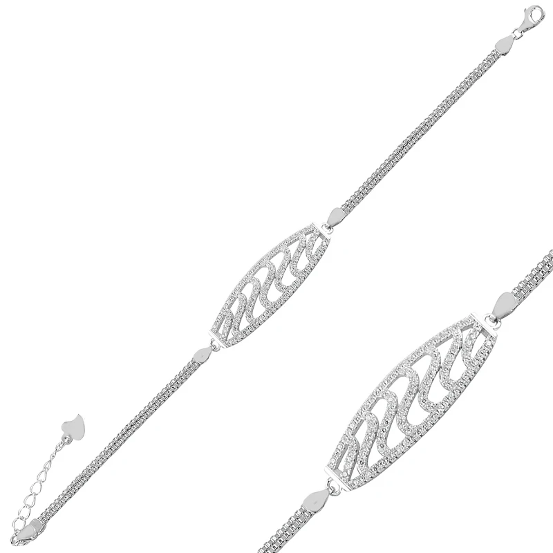 

Silverlina Silver Zircon Stone Bracelet