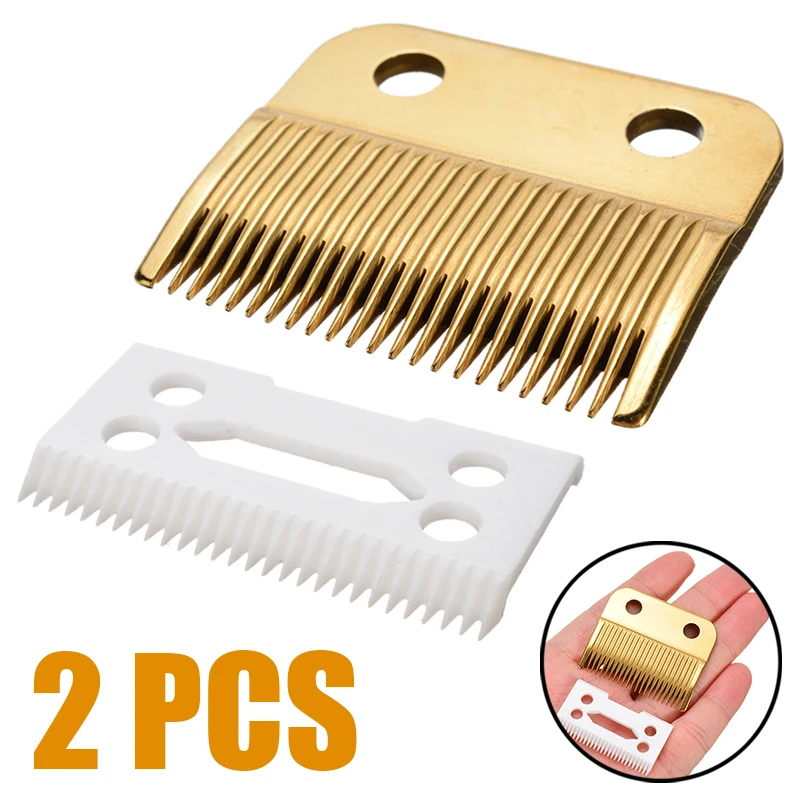 

2pcs/Set Durable And Practical Hair Beard Ceramic Blade Cutter + Metal Bottom Set For Andis Wahl Shear Clipper