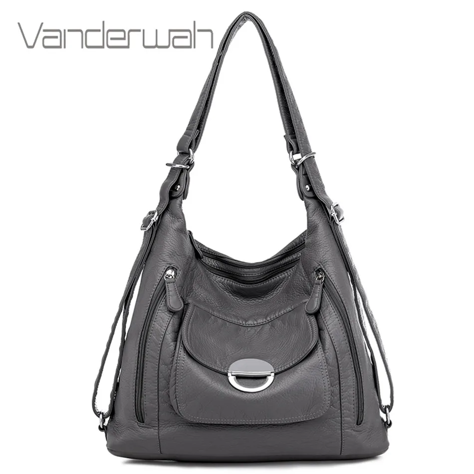 Вместительные женские сумочки из мягкой кожи сумки через плечо повседневный