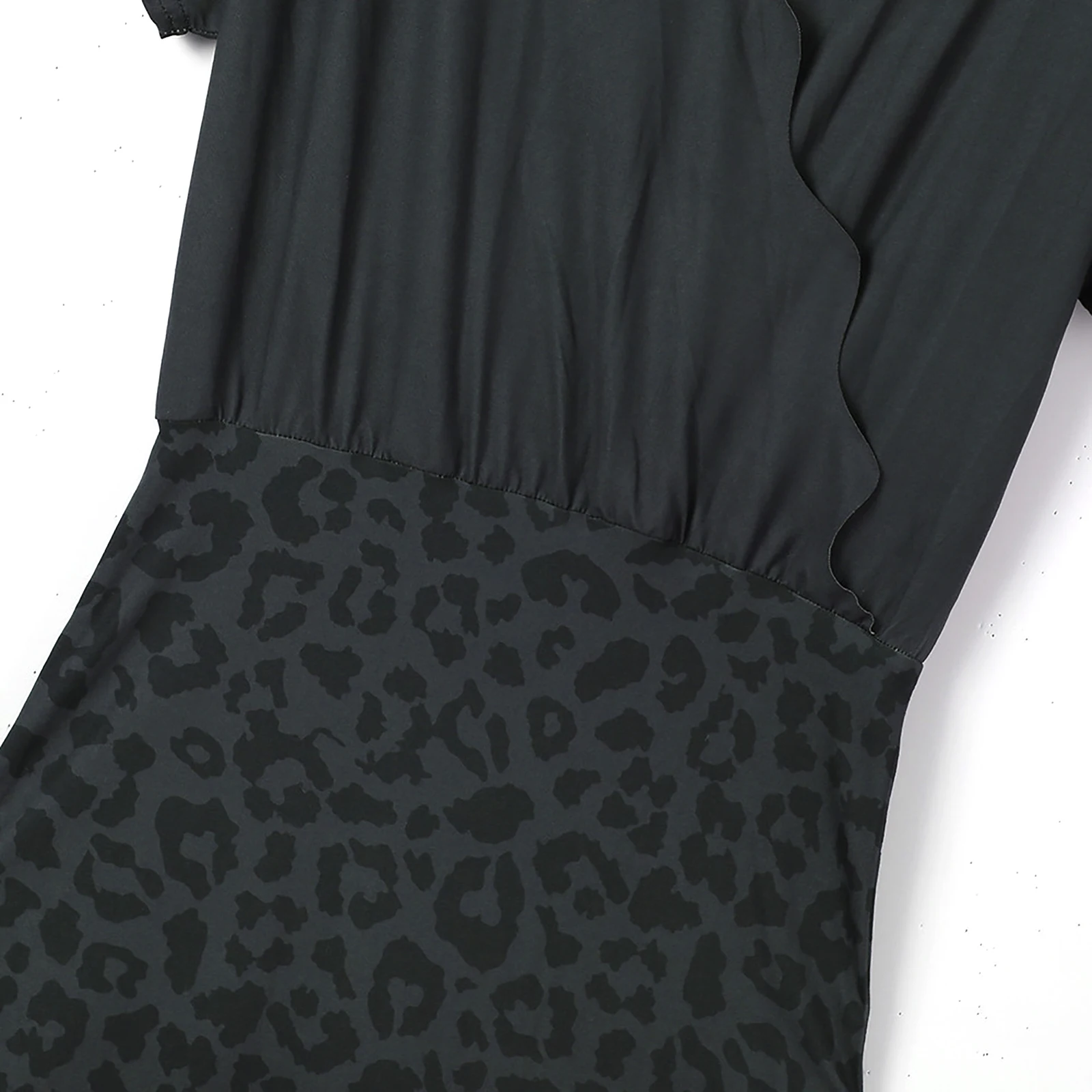 

Elegant Patchwork Summer Women Dress Short Sleeve V Neck Sheath Leopard Print Female Fashion Party Clubwear Dresses 2021 New