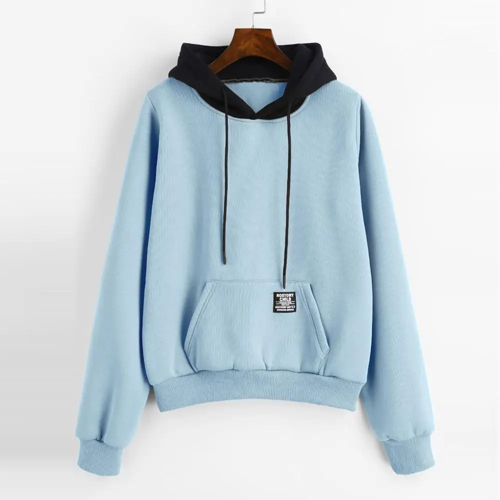 Модная Осенняя Толстовка для женщин с длинным рукавом и карманом в стиле пэчворк