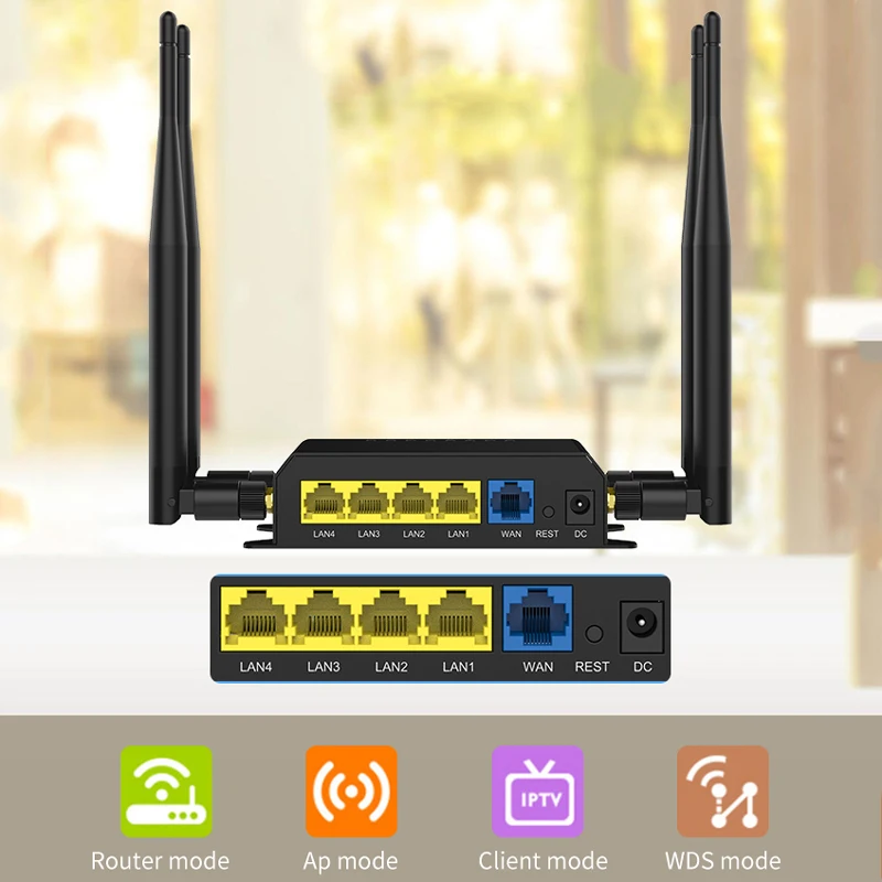 300 Мбит/с 4G роутер Wi fi со слотом для SIM карты USB 4x5dBi антенны дома офиса уличный