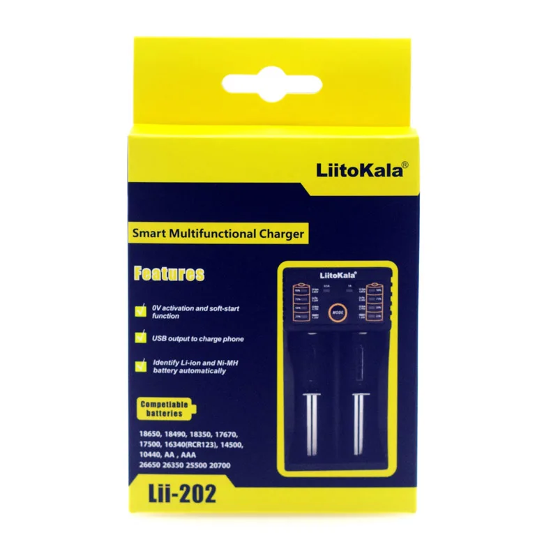 Liitokala Lii-202 18650 Charger 1.2V 3.7V 3.2V 3.85V AA 26650 10440 14500 16340 NiMH li-ion battery Smart | Электроника