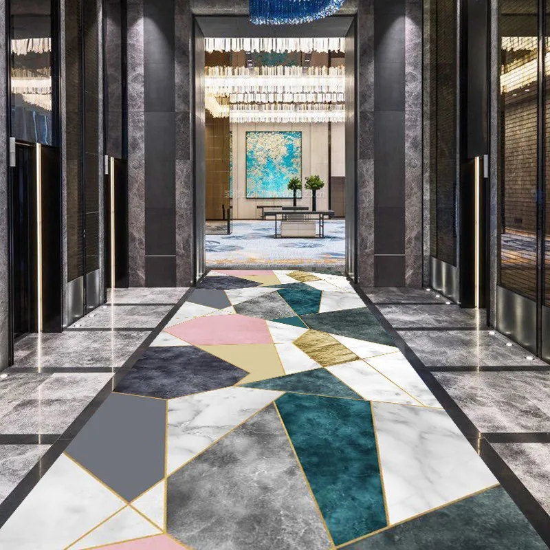 

Reese Colored Marble Pattern Long Lobby Carpets Living Room Bedroom Pro Rugs Stairway Hallway Decor Corridor Aisle Party Wedding