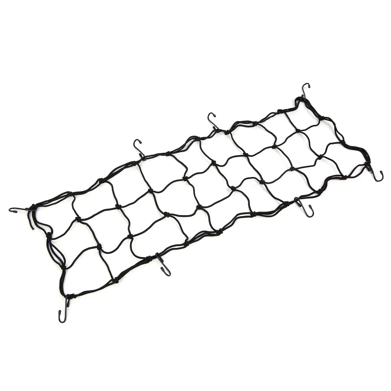 

Universal Motocycle Cargo Net Motorcycle Helmet Mesh Bungee Cord with 6 Hooks Adjustable Black for Motorcycle scooter