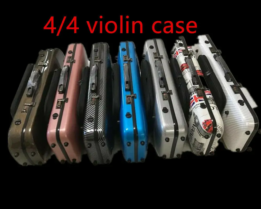 High quality Carbon fiber coded lock 4/4 violin hard case with Spectrum bag，Hard Shell Storage Protect Violin box backpack