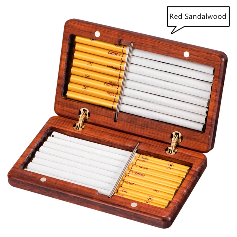 

Fine Rosewood Purple Sandalwood Cigarette Case 10/16 Sticks Handmade Solid Wood Portable Cigarettes Box Creative Redwood Gifts