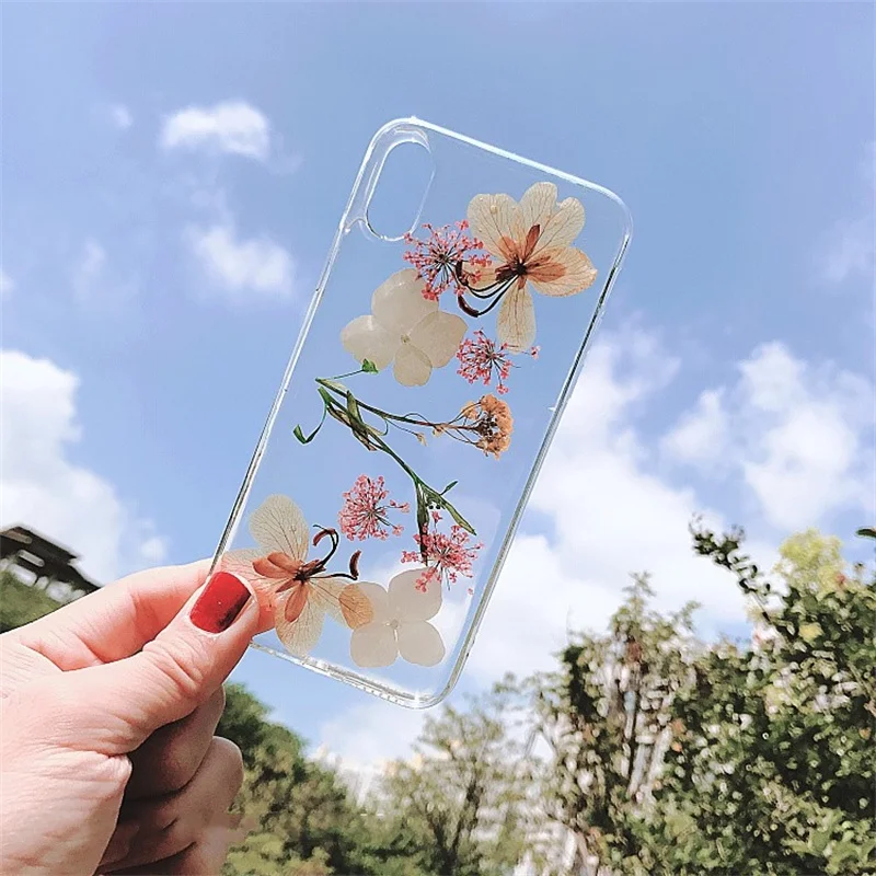 Настоящие гербарий для iPhone X XR XS Max 8 8 Plus 7 7 Plus 6 6S 6S Plus чехол Чехол задняя оболочка бампер Ins модный защитный ковер