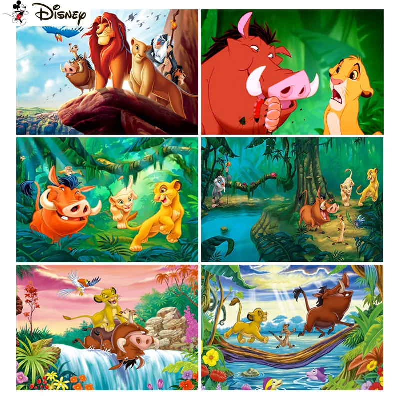 Алмазная живопись Disney полный квадратный/круглый алмаз "Мультфильм Король