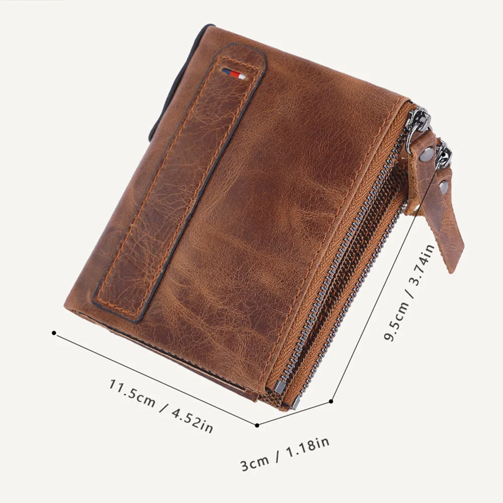 Men Wallets 100% Genuine Cow Leather Short Card Holder Leather Men Purse High Quality Luxury Brand Male Wallet