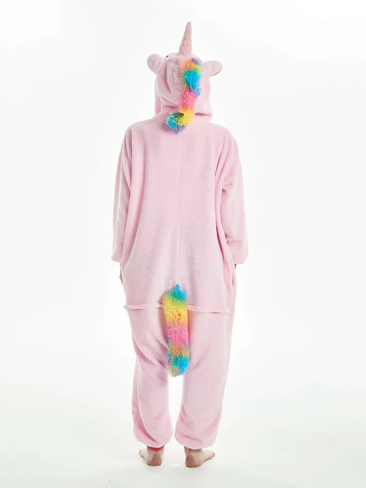 Пижама кигуруми в виде единорога комбинезон для взрослых с изображением