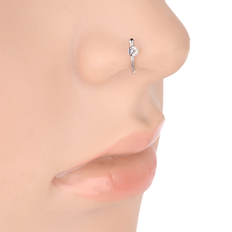 1 шт. посеребренное кольцо с кристаллами для носа губ женщин и девочек винтажное