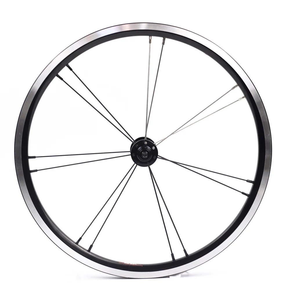 black silver 14H Silverock переднее колесо из сплава 1" 1 3/8" 349 обода тормоза 14H G2 прыгающие отверстия для Brompton 3sixty пользовательские велосипедные колеса разных цветов - Цвет: black silver 14H