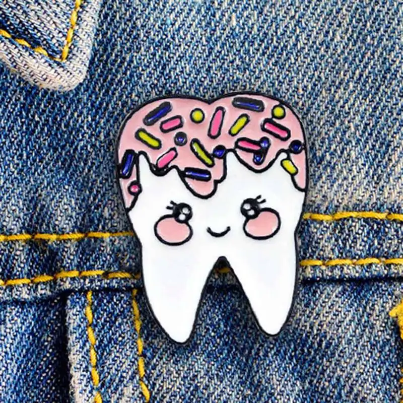 Мультяшная брошь в форме зуба медицинская форма значок система