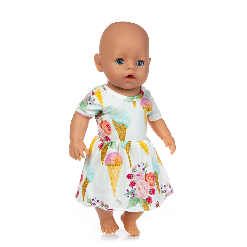 Born New Baby Fit 18 дюймов 40 см-43 см Одежда для куклы кукла мороженое зеленый розовый плечо бабочка платье аксессуары для детского подарка