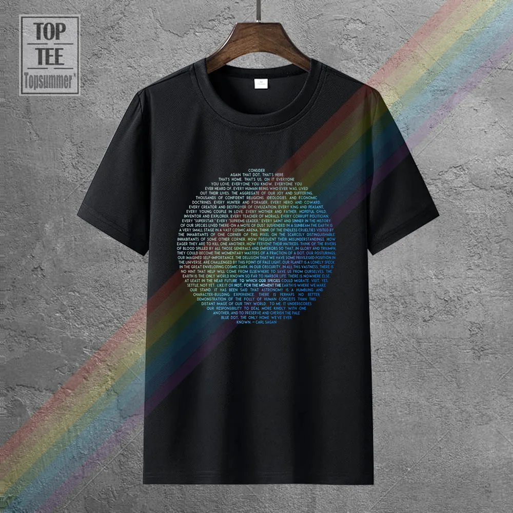 

New Pale Blue Dot Carl Sagan Short Sleeve Men'S Black T Shirt Size S To 5Xl