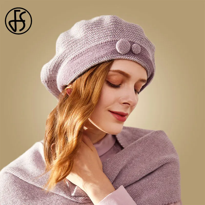 FS французский артист шерстяной зимний берет для женщин шапка элегантная женская