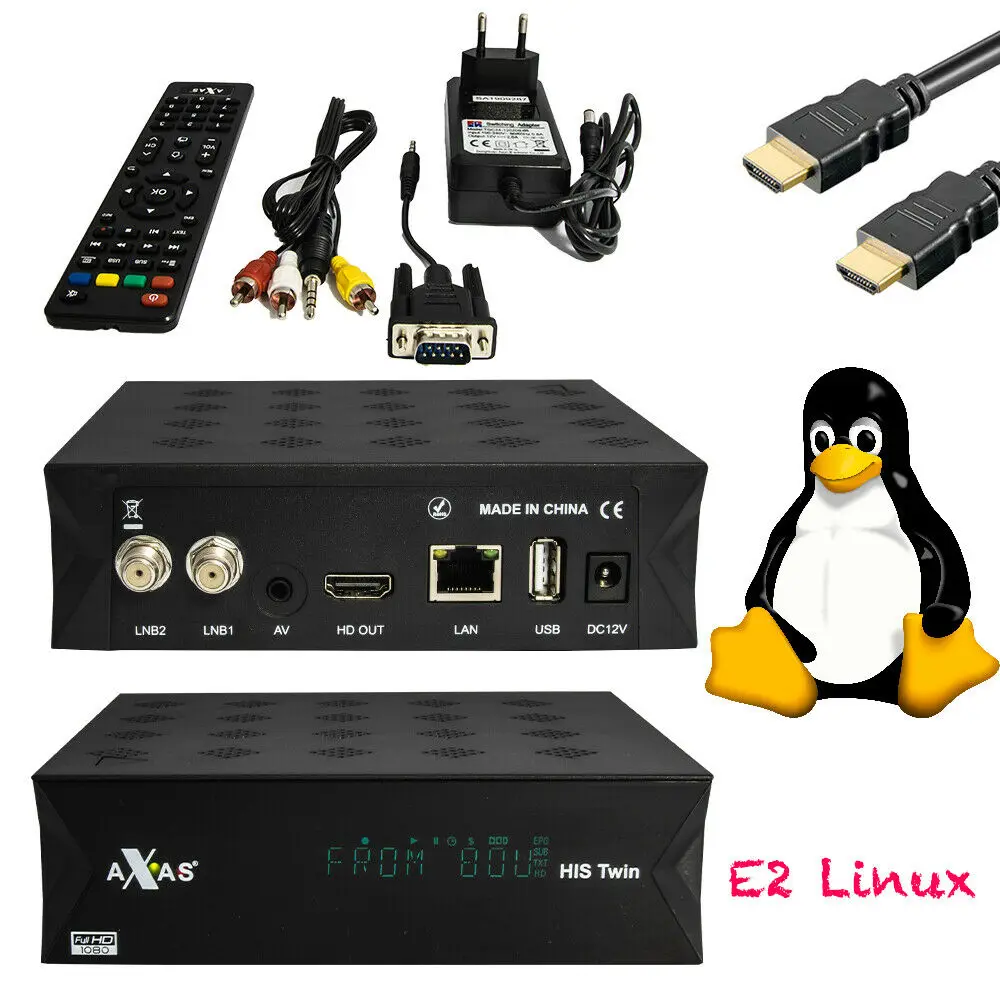 2020 Axas His Twin DVB-S2/S HD спутниковый ТВ-приемник WiFi + Linux E2 Open ATV 6 2 smart TV box | Электроника