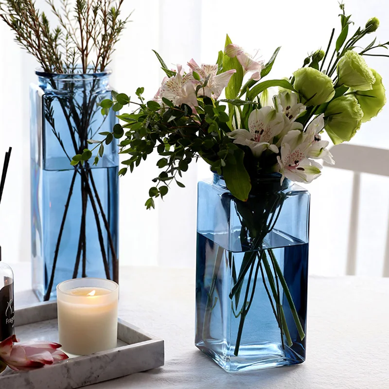 

Simple Glass Vase Transparent Nordic Hydroponic Bottle Vase Decoration Flower Pot Living Room Dried Flower Vases украшения