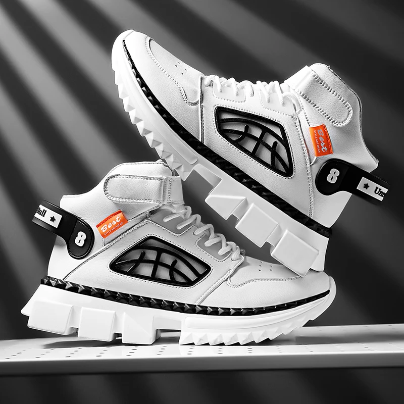 Мужская баскетбольная обувь с высоким верхом новая кожаная для осени и зимы