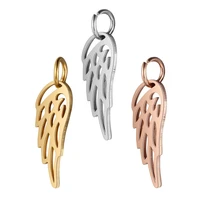 10pcs charms double sided angel wings 206mm stainless steel plated pendants making diy handmade jewelry findings