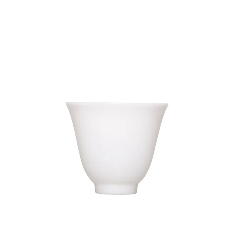 

Chinese Style Plain And Elegant Suet Tea Cups Vintage Noble And Luxurious White Porcelain Master Cups With Hat Tea Cup Set