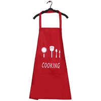water and oil proof apron black knife and fork print brief adult apron kitchen restaurant cooking bib aprons with pocket