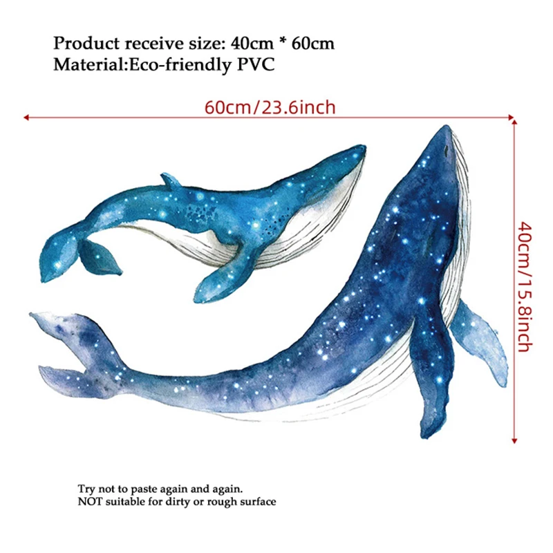 

Creative Starry Sky Whale Wall Sticker Home Wall Decoration Living Room Kids Room Decor Wallpaper Marine Animals Stickers