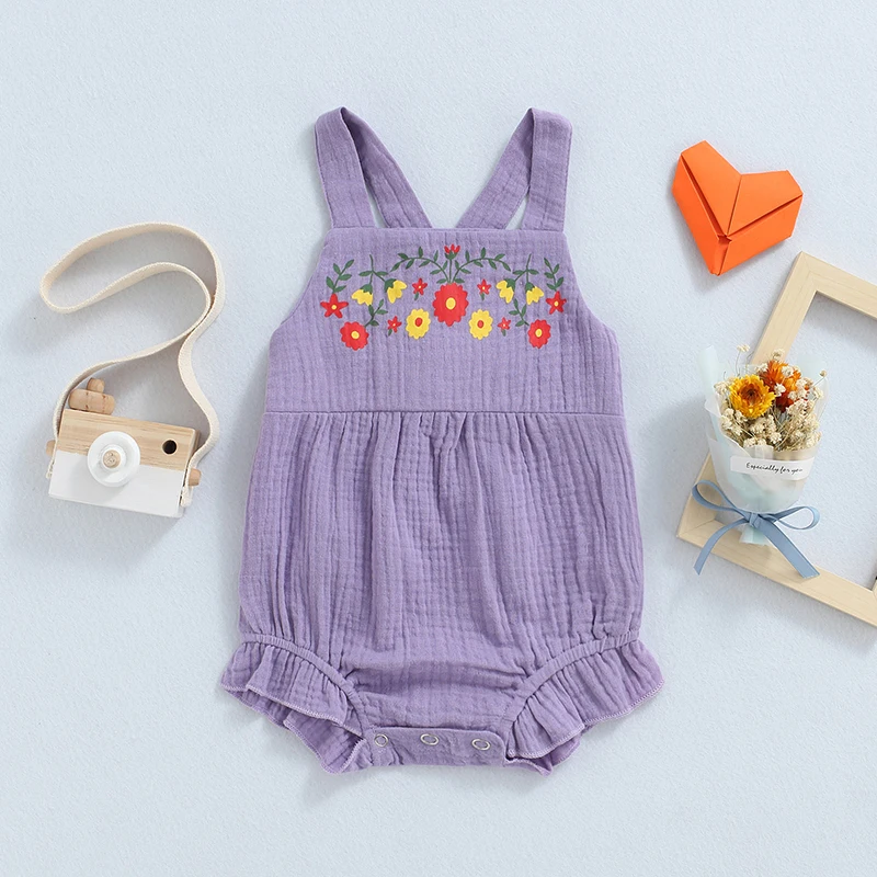 

Детский комбинезон без рукавов, с цветочным принтом