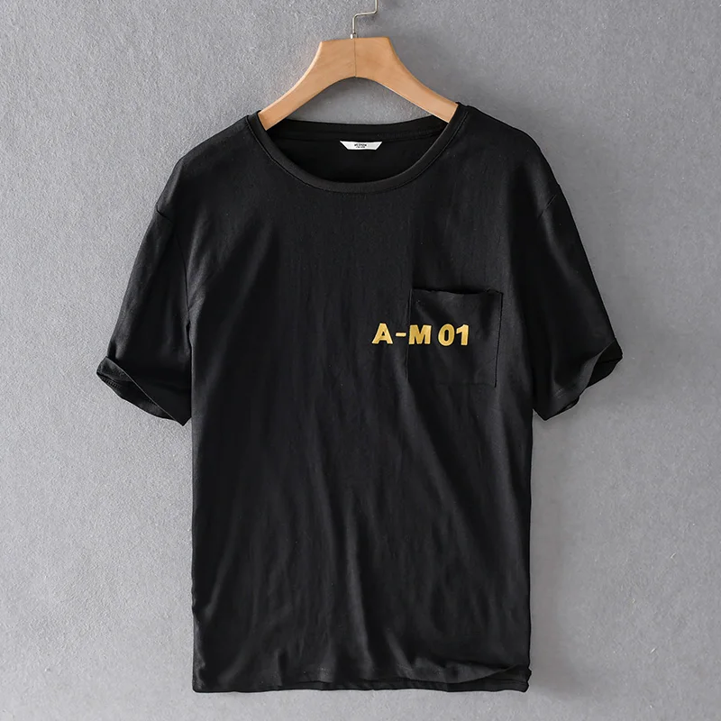 

New arrival Italy style brand black t shirt men linen comfortable summer t-shirt mens o-neck tshirt male loose t shirts for men