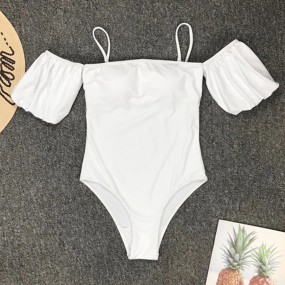 

VigoCasey Removable Strap Swimwear Women 2020 Ruffle White Sexy One Piece Swimsuit Female Bandeau Push Up Bathing Suit Swim Wear