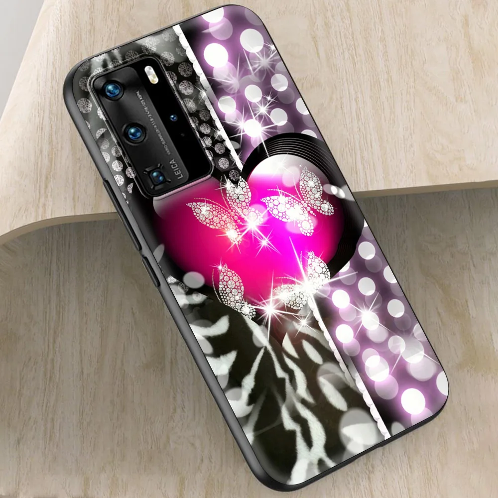 

Cute Flower Butterfly Luxury Phone Soft TPU for Huawei P10 P20 Lite P30 Pro P40 Lite E P40 Pro Plus P Smart Z 2021 Case Coque