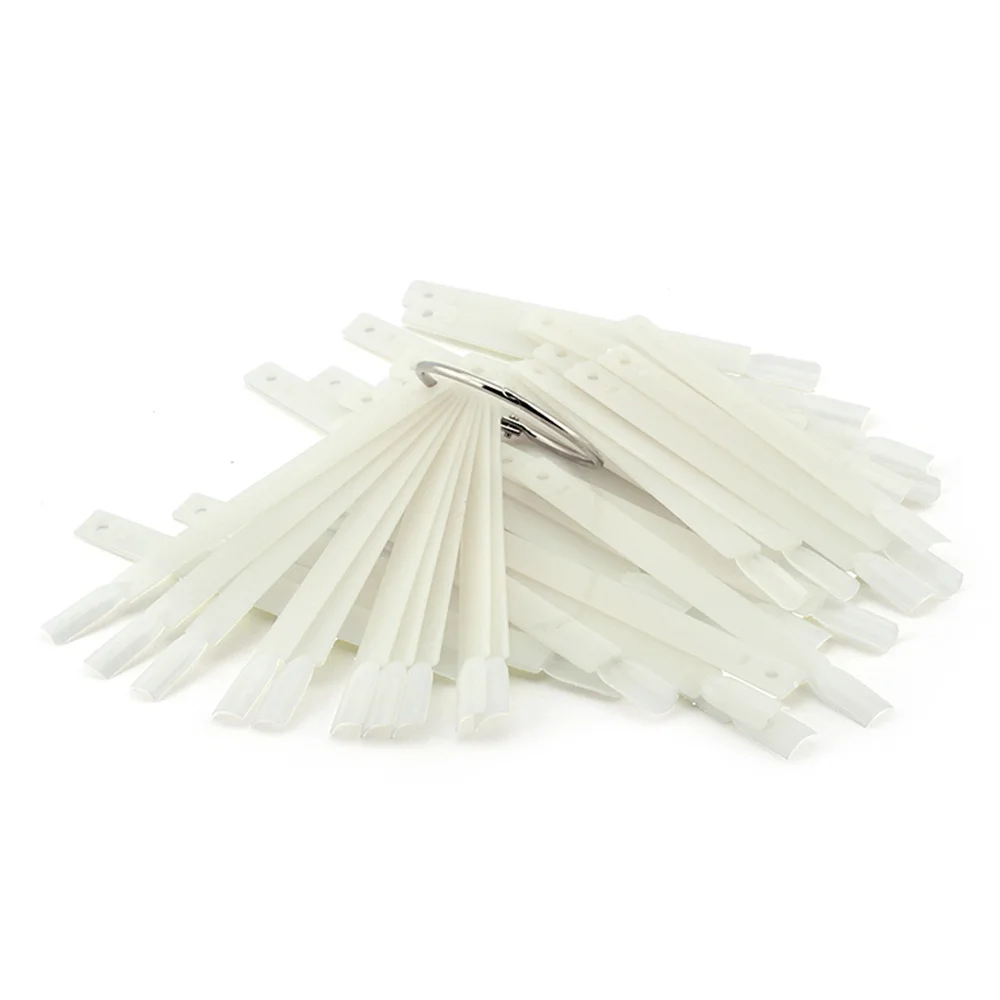 Nature HOTSALE 50 советы/packIvory White Пластиковые Flase Nail Art Советы Стик Показать Практика Вентилятора Совета& Nail Art Display прозрачный цвет - Цвет: Nature