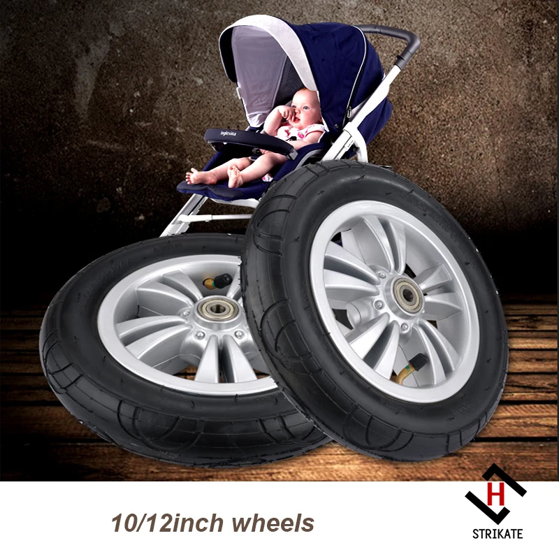 10inch Baby stroller Rubber wheels with PP core 10mm bearing hole
