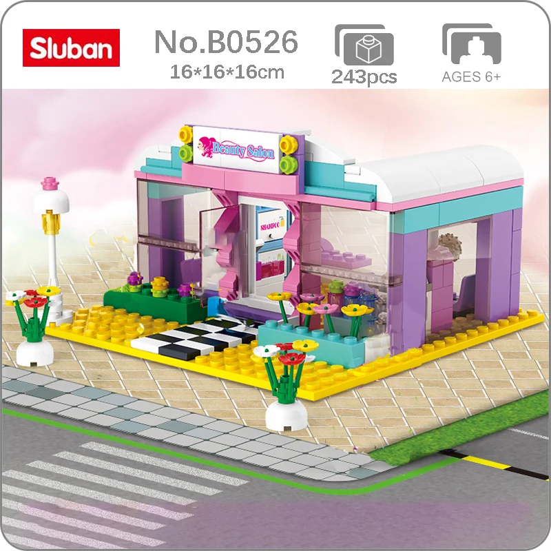 

Sluban B0526 City Street Hair Beauty Salon Barber Shop Shampoo Dream Store Mini Blocks Bricks Building Toy for Children no Box