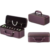 leather detachable high level bracelets jewelry organizer box necklace ring portable travel storage box suitcase available