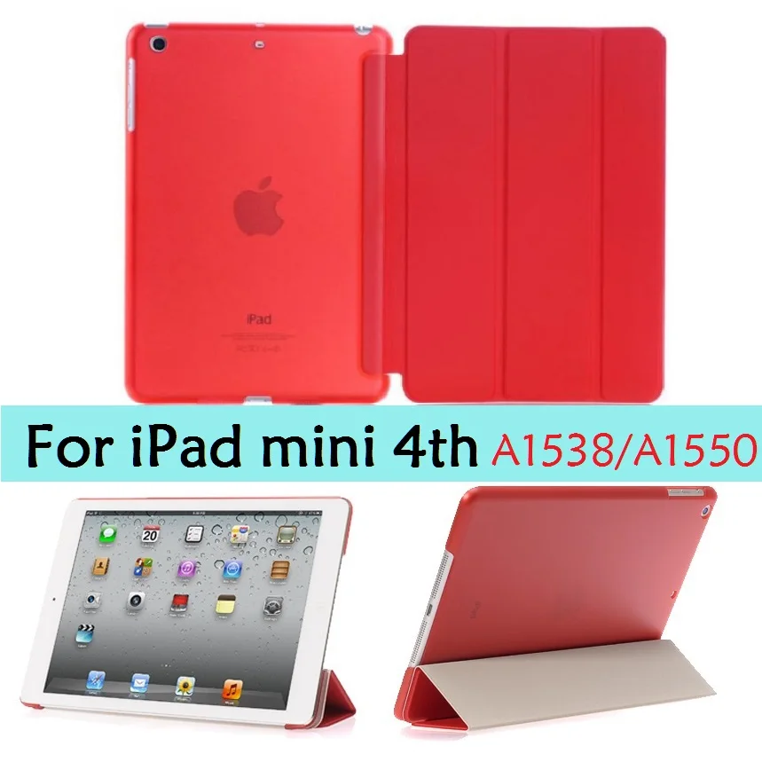 7 9 ''Folio Coque для iPad mini 4 чехол Смарт Флип подставка A1538 A1550 жесткий ПВХ Прозрачный