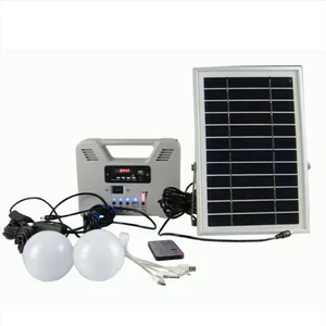 portable solar power system with 2 lightingmp3radiobluetoothremote controller box charger for mobile phone other charging free global shipping