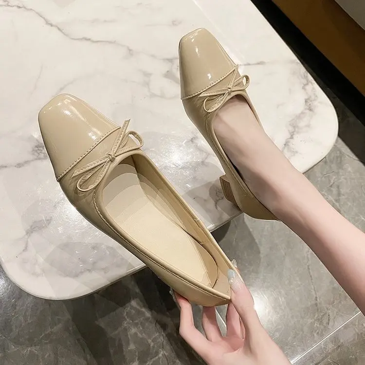 

Женские туфли на толстом каблуке, очаровательные туфли на квадратном каблуке с бантом и котятами, Корейская версия, 2021