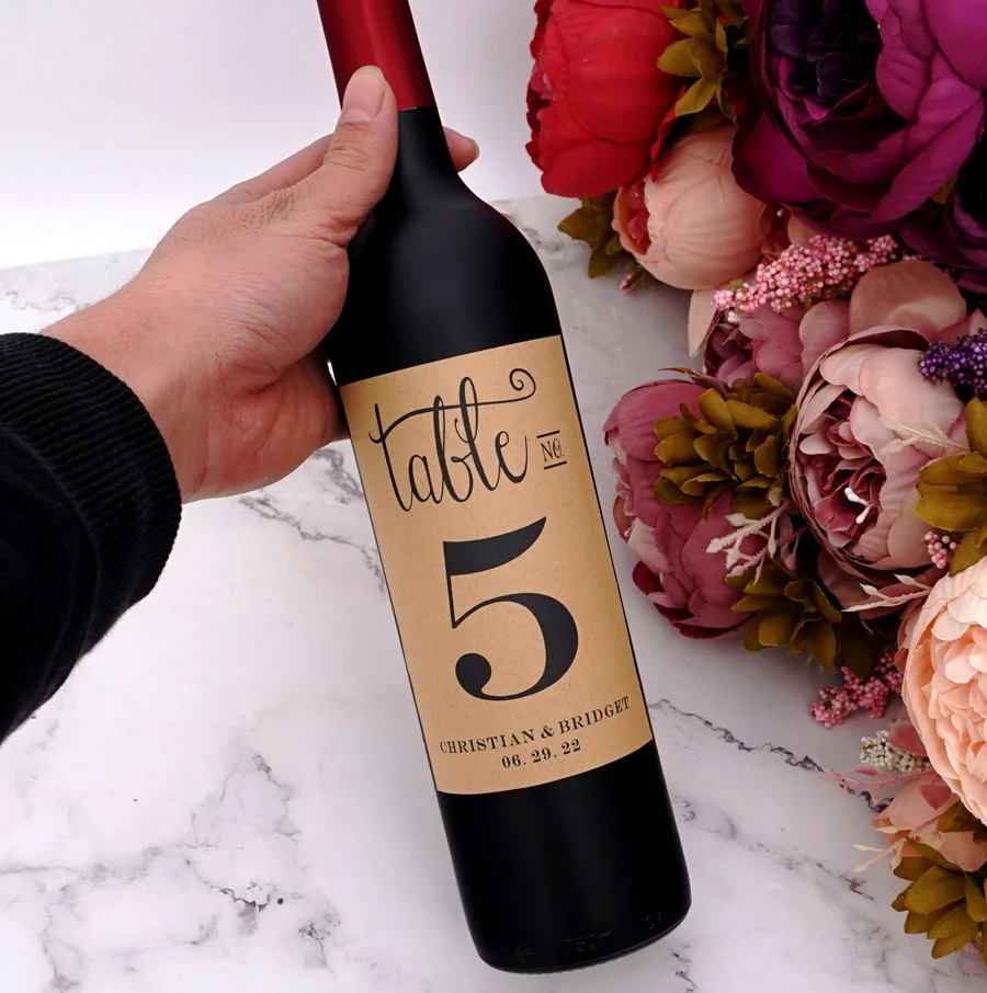 Пользовательские этикетки для винных бутылок с именем и датой декор свадебной