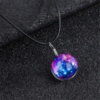 fashion nebula dark space universe galaxy glow cute pendant ball necklace