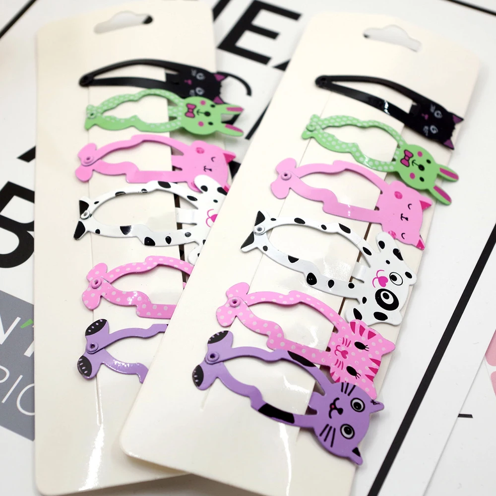 6 шт./лот набор заколок для волос с милыми животными женщин девочек молодые