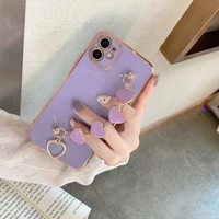 for iphone x case luxury plated gold electroplated heart bracelet holder cases for iphone 7 12 11 pro max 8 plus xs xr se 2020