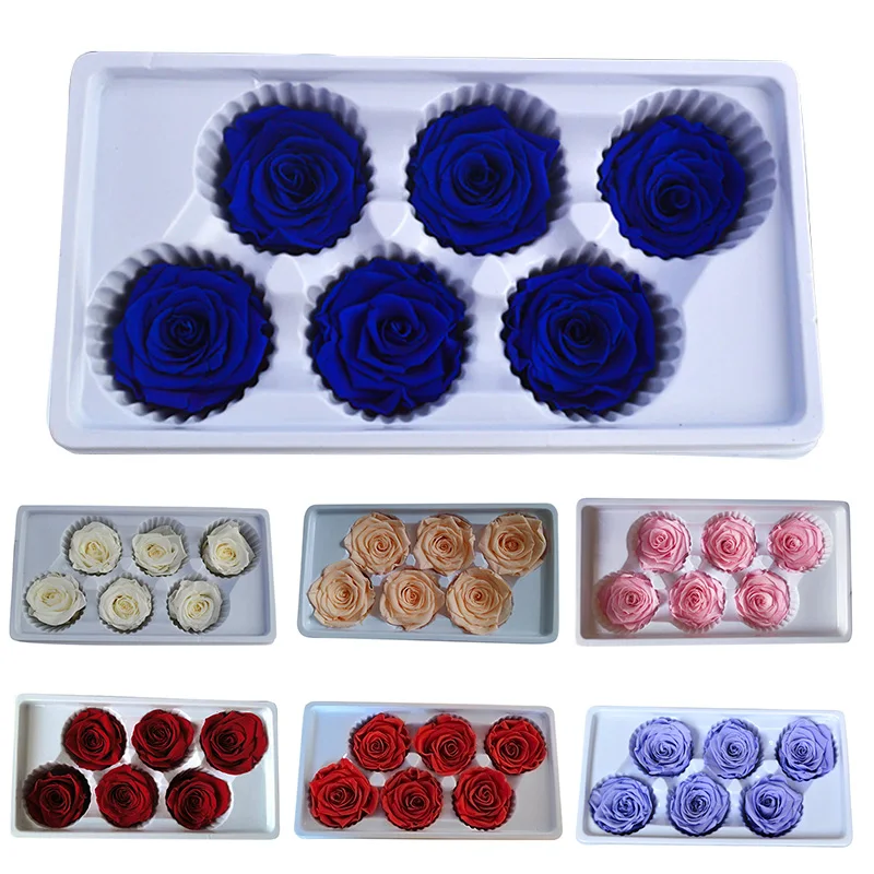 6 шт. неувядающие розы 4-5 см