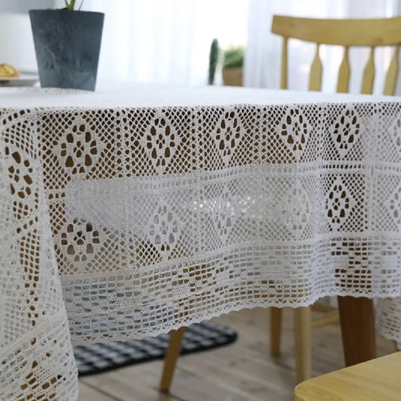 Скатерть из хлопка с вязаным крючком скатерть для обеда свадебное украшение