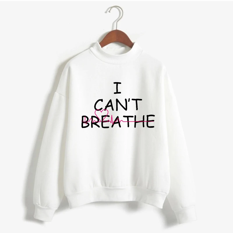 

I Can't Breathe Drip Letter Graphic Women Sweatshirt George Floyd Hoodies Women Black Lives Matter Pullovers 2020 Female Clothes